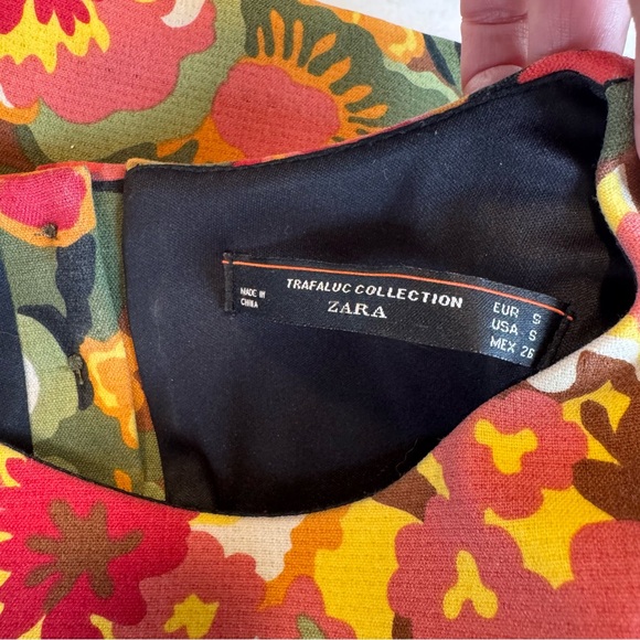 Zara Trafaluc Floral Romper in Green & Orange Small - Picture 12 of 14